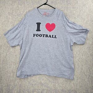 Love Is Mens Graphic T-Shirt Heather Gray 2XL Cotton Blend Relaxed Fit Crewneck